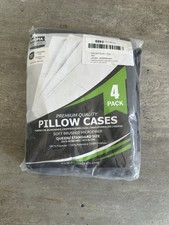 Utopia Bedding Pillow Case 4 Pack Grey Queen Standard Brushed Microfiber
