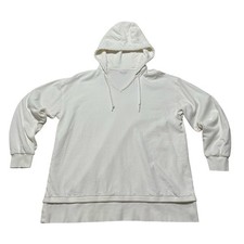 Athleta Women's Evergreen Drawstrings Sweater Hoodie White Size Large 23x28.5