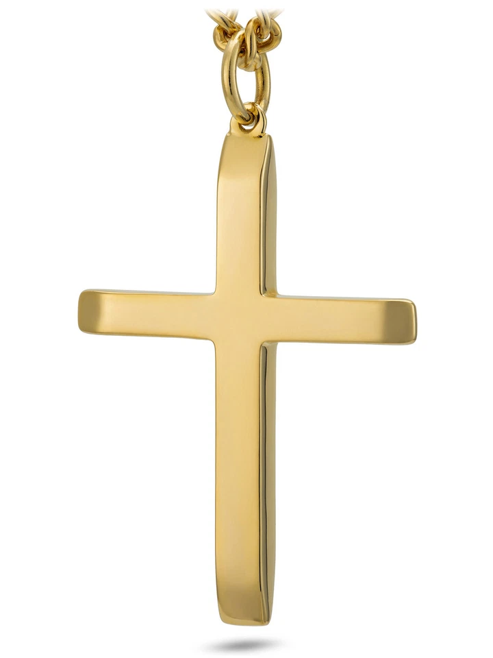 Men's Stainless Steel Tapered Cross Necklace-John 19:30 Shields of Strength - Image 4 of 4