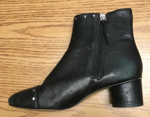 Rebecca Minkoff Leather Studded Heeled Boots Booties, Black, 7.5 M - Picture 3 of 8