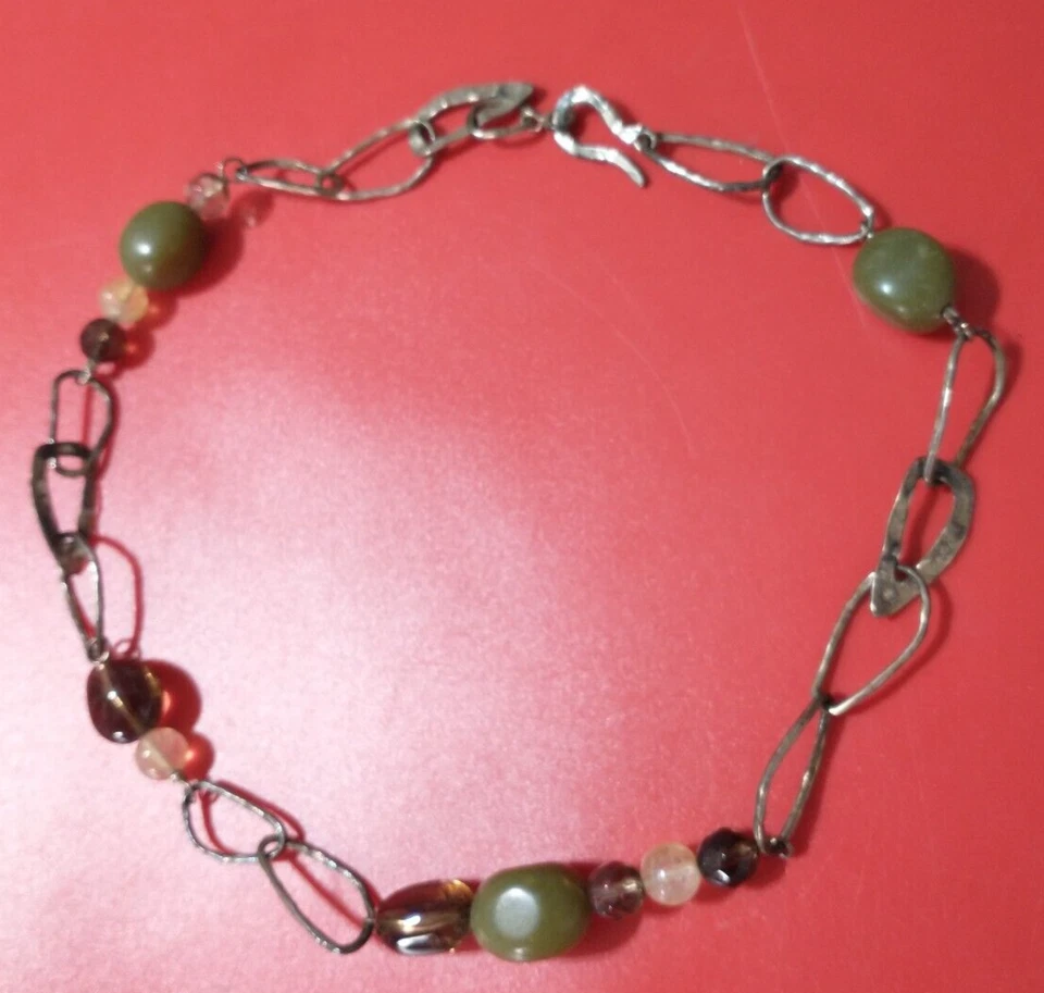 Collar de cuarzo ahumado Silpada retirado de plata esterlina eslabón jade citrino N1218 Foto 2 de 4