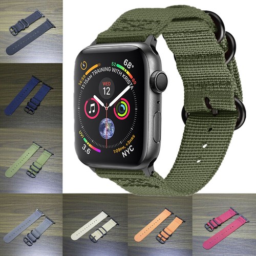 Tessuto resistente Militare Nylon Cinturino Orologio Band Fibbia per Apple  Watch SERIE 4321 | eBay
