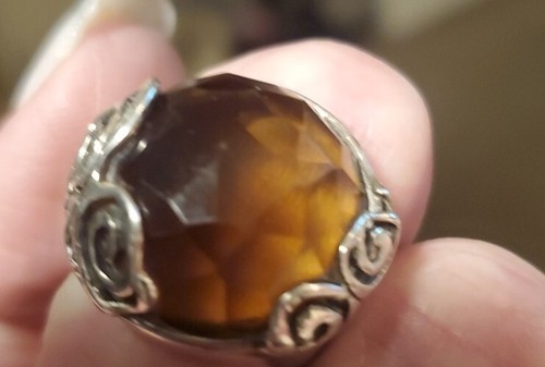 Anello unico quarzo fumé pietra preziosa argento sterling 925 anello fatto a mano vintage - Foto 3 di 8