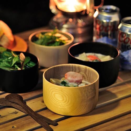 Salad Bowl, Wooden Fruit Bowls Set, Handmade Natural Wood Salad Bowls Brown - Foto 4 di 7