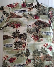 Made in USA Hawaii Bomber Button down Shirt Men Small