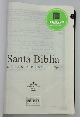 BIBLIA REINA VALERA 1960 LETRA SUPER GIGANTE PIEL ABBA 100% GENUINA COLORES - Picture 15 of 72