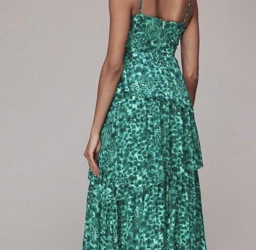 Whistles Teal Leopard Tier Dress - Picture 3 of 5