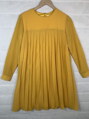 rachel parcell pleated dress Rachel Parcell Savannah Pleated Dress In Mustard Yellow Size S