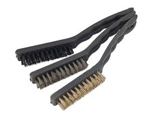 JUEGO DE 3 CEPILLOS DE ALAMBRE NYLON, LATON Y ACERO PARA LIMPIEZA  - 9118
