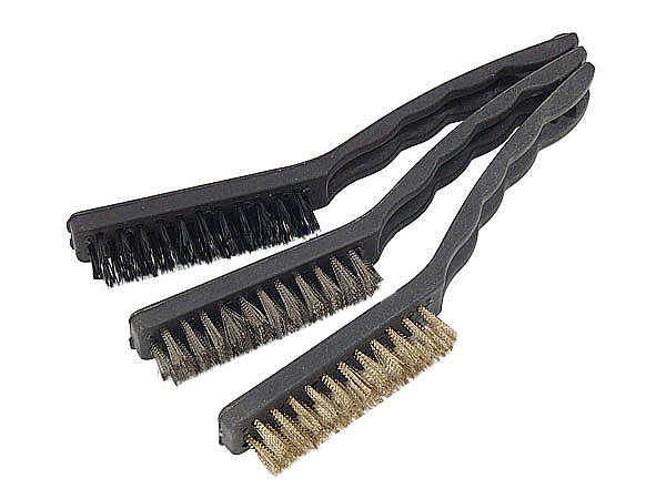 JUEGO DE 3 CEPILLOS DE ALAMBRE NYLON, LATON Y ACERO PARA LIMPIEZA  - 9118