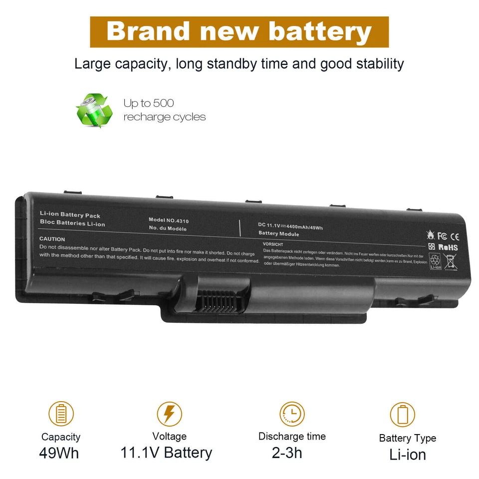 Battery For Acer Aspire 5734Z 5735Z 5738 5740 4710 4535 AS07A31 AS07A41 AS07A51  - Image 4 of 4
