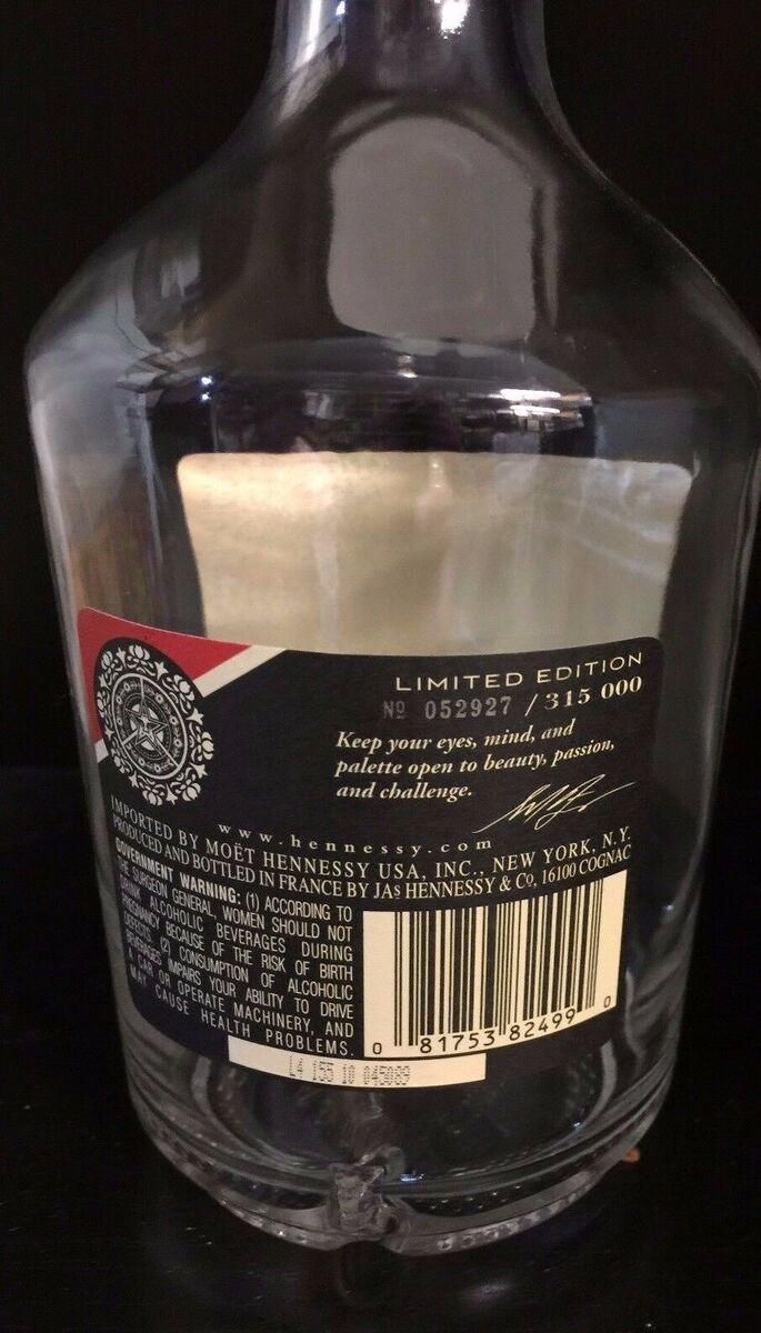 Hennessy x Shephard Fairey Obey Limited Edition Bottle Empty Hennessy x Shephard Fairey Obey Limited Edition Bottle Empty