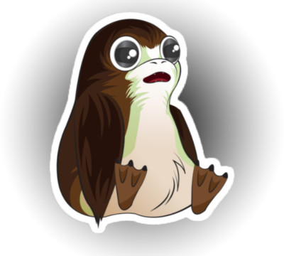 Star Wars The Last Jedi Porgs porg cute achto sketch cuddly car laptop ...