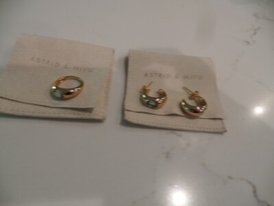 New ASTRID & MIYU ring & mini earring18K gold plated recycled sterling silver