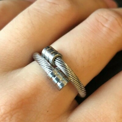 Ins Style Rope Stainless Steel Ring Unisex