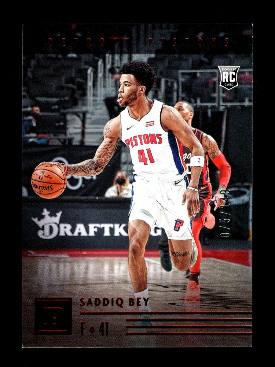 2020-21 CHRONICLES PANINI RED #124 SADDIQ BEY RC 75/149 DETROIT PISTONS