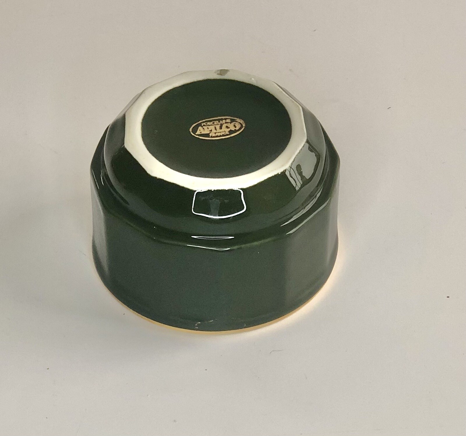 APILCO BISTROWARE GREEN & GOLD SMALL 3 1/2" CREAMER MILK JUG & 3 1/4