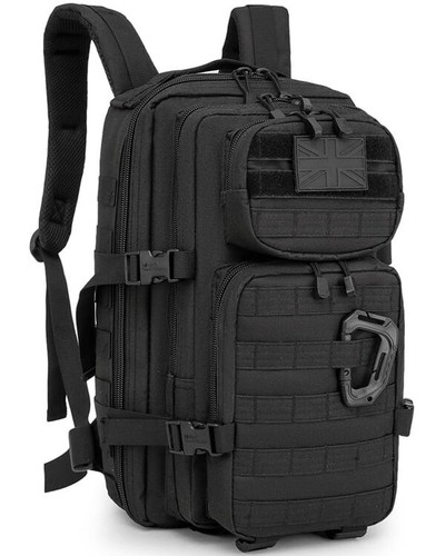 28L Molle Assault Pack Ejército Cadete Mochila 3 Nivel Bolsa de Día MTP SAS Camuflaje Negro - Imagen 4 de 32