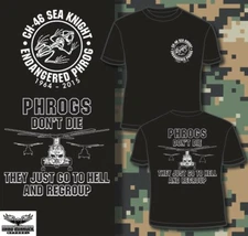  CH-46 Sea Knight Phrog USMC Air Wing NEW T-shirt