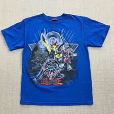 VINTAGE YuGiOh Shirt Boys Large Blue King of Games Kids Youth 90s Cartoon