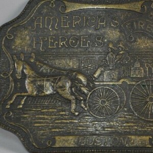 American's Hero Fire Dept Boston Belt Buckle Massachusetts Horse Carriage