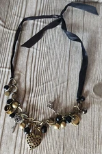 Disney Alice in Wonderland Fashion Charm Necklace Bronze Tone 11in