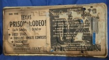Single Vintage 1970 TEXAS TRUCK LICENSE PLATES 6S*1021 Prison Rodeo Paper Flyer