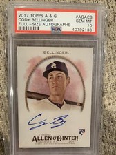 2017 Topps Allen Ginter Cody Bellinger Full Size Auto PSA 10 Gem Mint RC