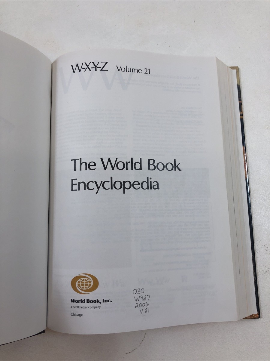 ENCYCLOPEDIA WORLD NOV 全16巻セット World Book Encyclopedia - World Book Inc. : Vol. 21, W-X-Y-Z