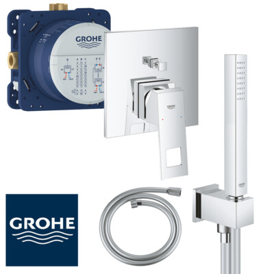 GROHE Unterputz Armatur Set Eurocube Badewannenarmatur UP Cube Handbrause Wanne