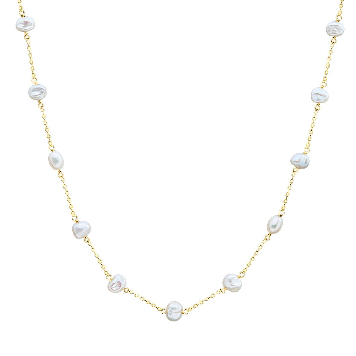 Valero Pearls Damen Perlen-Kette aus Sterling Silber mit Süßwasser-Zuchtperle in