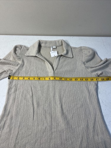 Cato Womens Short Sleeve Sweater Lightweight Collared Vneck Beige NWT Small - Picture 6 of 8