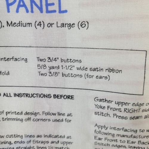 Daisy Kingdom Clothesline Bunny Jumper Panel 1 Fabric Panel Cut & Sew Uncut - Picture 12 of 16
