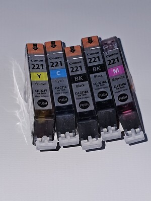 Canon CLI221 ChromaLife 100 Ink Cartridges 5 Pack Genuine New Sealed