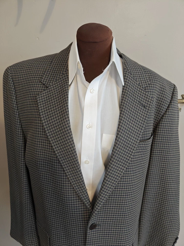 🇺🇲 Joseph Abboud Mens 42R Beige Gray Two Button Sports Coat Made In USA - Image 2 of 4