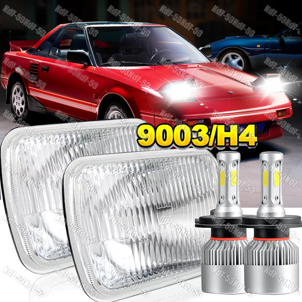 For Toytoa MR2 1985-95 Celica 1982-93 7x6 5x7 inch LED Headlight