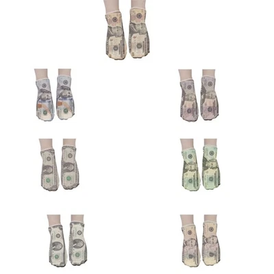 Unisex Funny 3D Print Dollar Pattern Novelty Invisible Short Tube Ankle Socks - Image 1 of 4