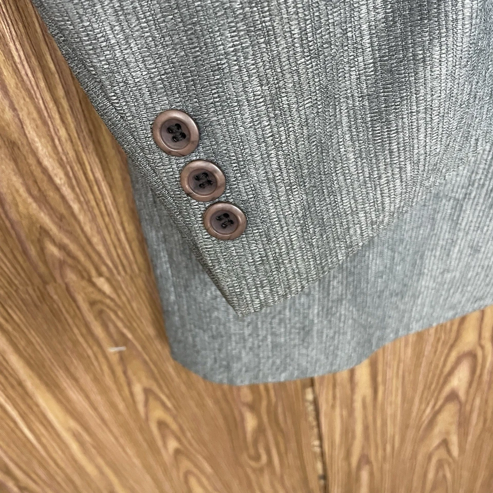 Traje De Colección Años 60 Hecho en EE. UU. 3 Piezas Para Hombre 36L 30x32 Gris Poliéster Sólido Foto 4 de 4