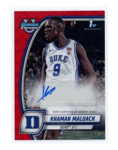2024-25 Bowman Chrome University 1st Khaman Maluach Red Wave Auto 46 /45 Suns