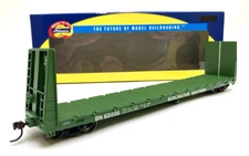 Athearn RTR HO ATH87701 Burlington Northern 60' Bulkhead Flat Car 621556 NEW