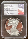2020-W $1 SILVER AMERICAN EAGLE NGC PF70 FDOI signed John M. Mercanti : 06944