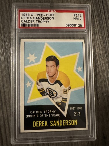 Derek Sanderson [Calder Trophy] #213 1968 O-Pee-Chee card