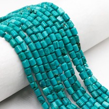 Blue Green Turquoise Cylinder Tube Beads Size 5x6mm 15.5" Strand