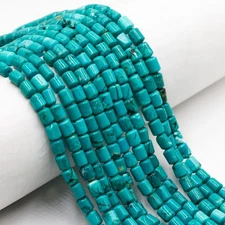 Blue Green Turquoise Cylinder Tube Beads Size 5x6mm 15.5" Strand