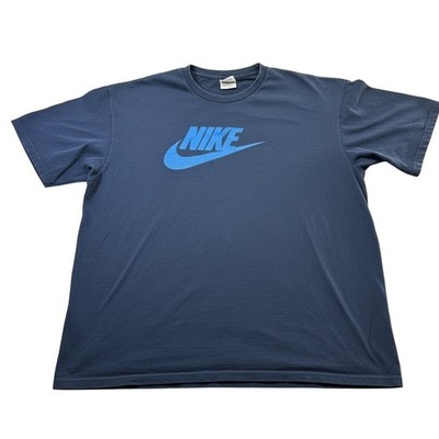 Vintage Y2K Nike Swoosh Spellout Tee Mens XXL Navy 90s Center Logo