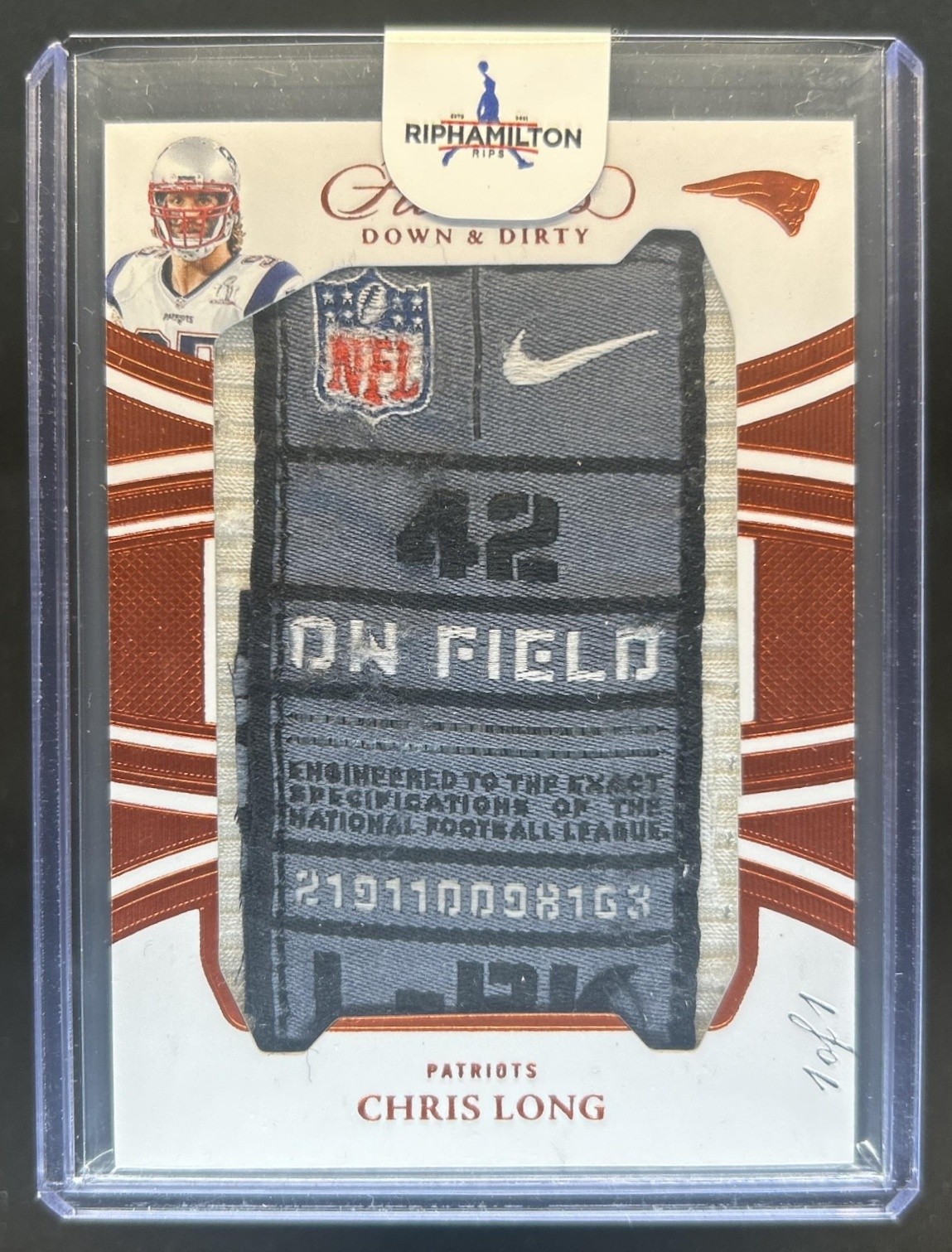 2025 Panini Flawless Chris Long Down and Dirty Laundry Tag #1/1 Rams