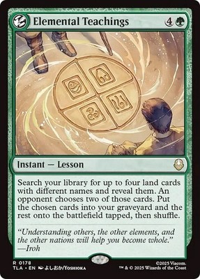 ELEMENTAL TEACHINGS x4 mtg NM-M The Last Airbender 4 Rare