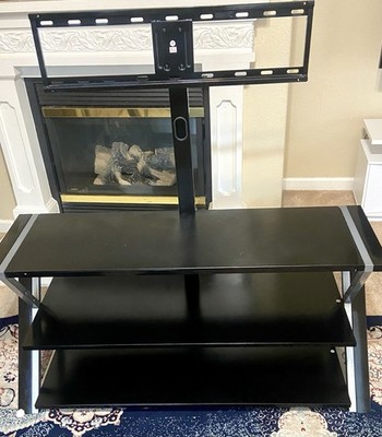 TV stand with metal legs + integrated TV mount