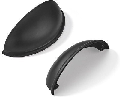  Drawer Pulls Matte Black Cabinet Cup Pulls Kitchen Hardware Cabinet handles