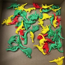 Vintage Plastic Dinosaurs Prehistoric Figures Red Yellow Green Lot